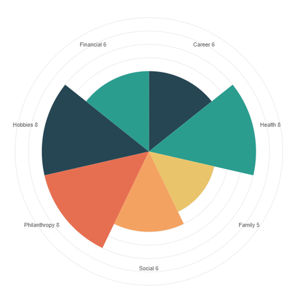 types wheel-of-life, wheel of business, balance wheel