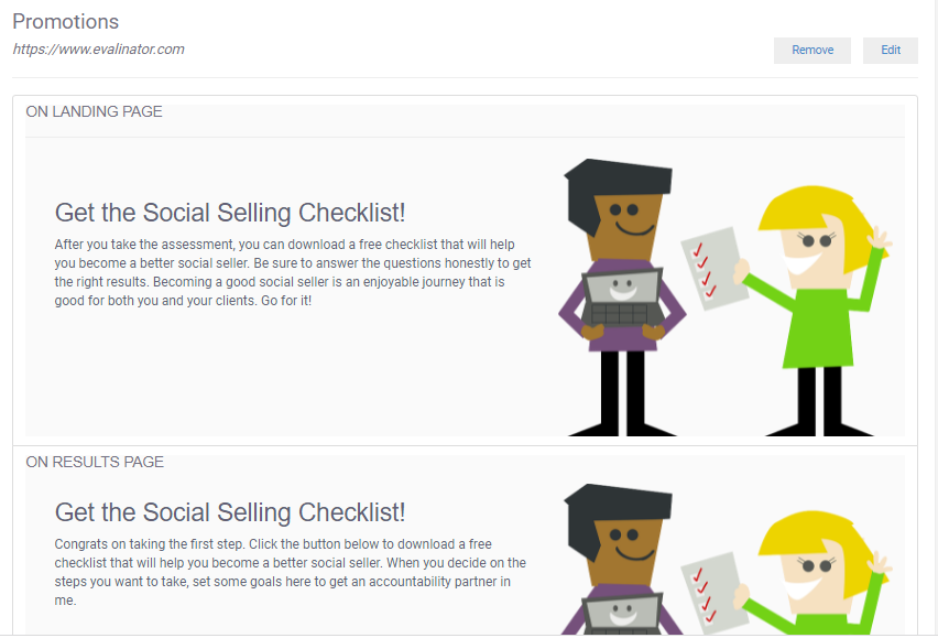 assessment promotion set up