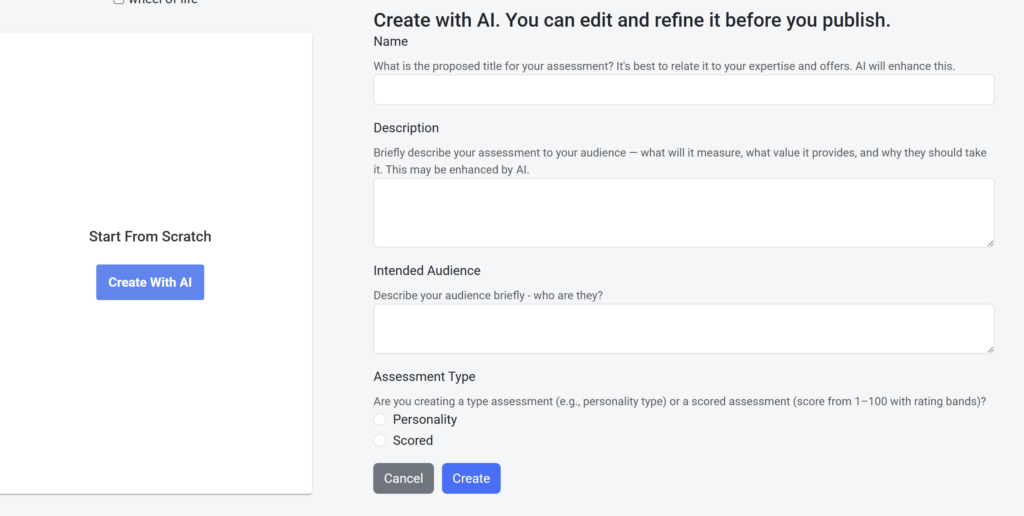 ai assessment builder