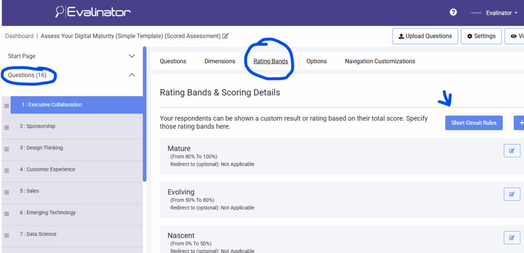 rating bands step 1