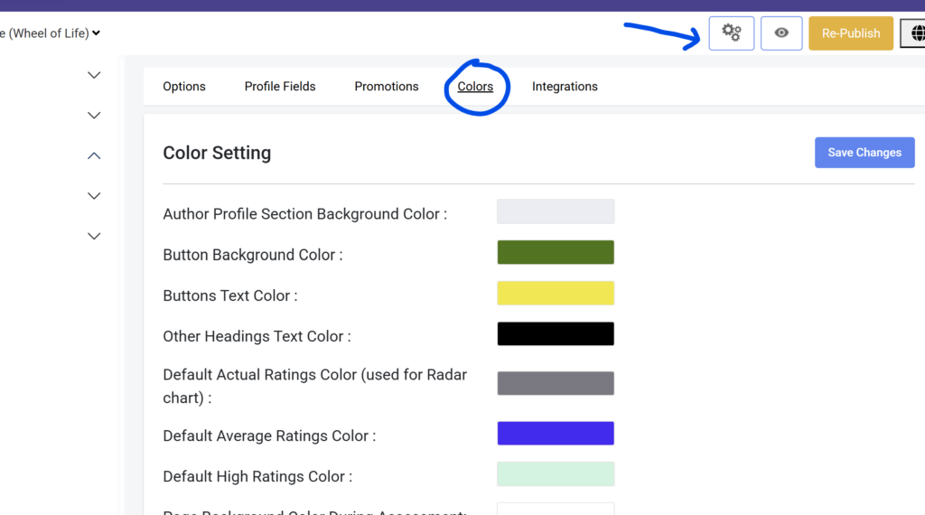 setting up colors