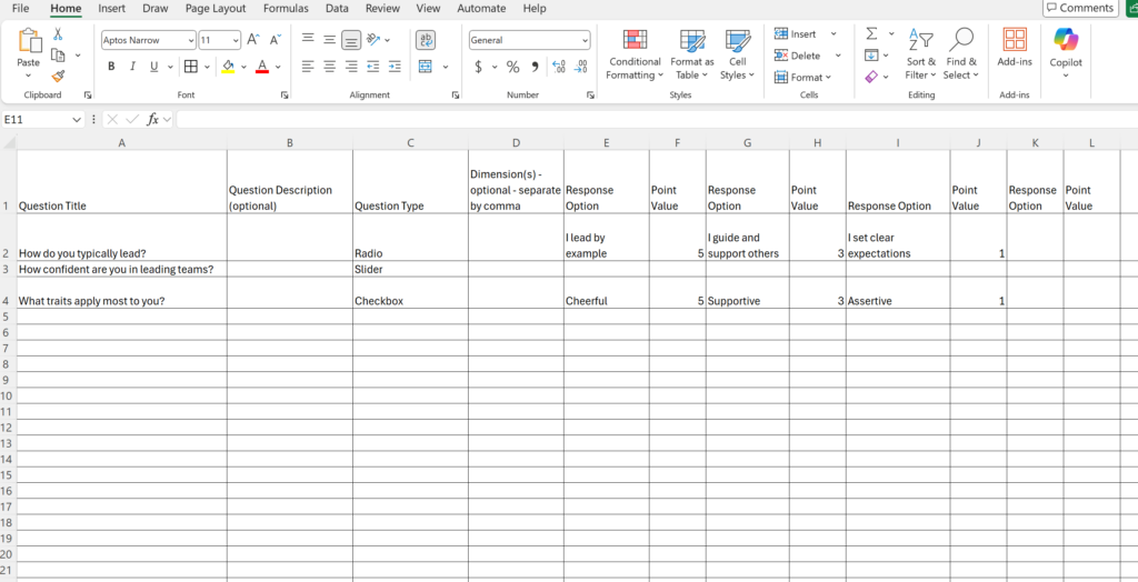 spreadsheet template